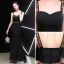 Chic / Beautiful Black Evening Dresses  2019 Trumpet / Mermaid Square Neckline Rhinestone Crystal Sleeveless Backless Floor-Length / Long Formal Dresses