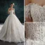 Style Audrey Hepburn Ivoire Robe De Mariée 2019 Princesse De l'épaule Paillettes Cristal En Dentelle Fleur Manches Courtes Dos Nu Cathedral Train