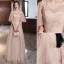 Chic / Belle Lavande Robe De Cocktail 2018 Robe Boule Perlage Perle Appliques V-Cou Dos Nu Sans Manches Mi-Longues Robe De Ceremonie