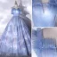 Elegant Sky Blue Glitter Prom Dresses 2021 Ball Gown Ruffle Square Neckline Sleeveless Backless Floor-Length / Long Formal Dresses