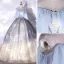 Mode Bleu Ciel Dégradé De Couleur Robe De Bal 2021 Robe Boule Bretelles Spaghetti Paillettes En Dentelle Fleur Sans Manches Dos Nu Longue Robe De Ceremonie