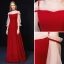 Chic / Belle Bordeaux Robe De Soirée 2019 Princesse Bretelles Spaghetti 3/4 Manches Dos Nu Longue Robe De Ceremonie
