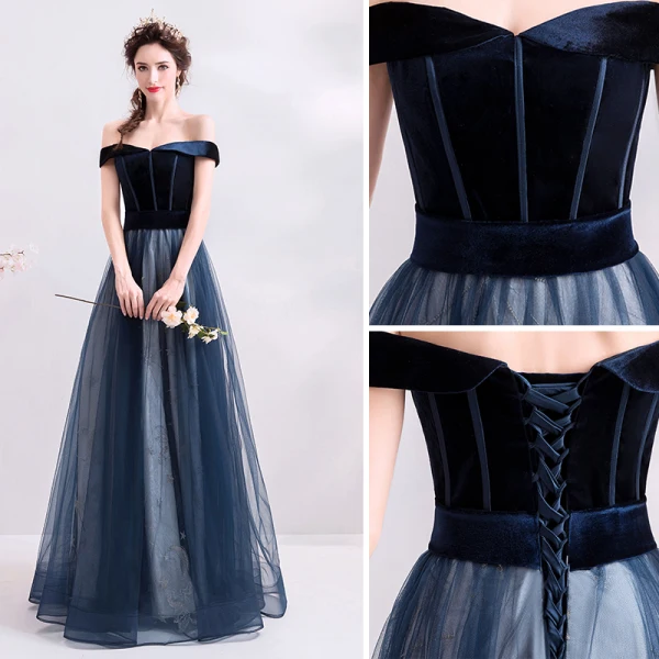 Elegant Dark Green Evening Dresses  2019 A-Line / Princess Off-The-Shoulder Suede Sleeveless Floor-Length / Long Formal Dresses
