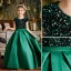 Modest / Simple Champagne Homecoming Graduation Dresses 2018 A-Line / Princess Off-The-Shoulder Backless Sleeveless Knee-Length Formal Dresses