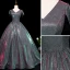 Vintage / Retro Silver Prom Dresses 2019 A-Line / Princess V-Neck Sequins Short Sleeve Backless Floor-Length / Long Formal Dresses