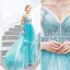 Charmant Jägergrün Ballkleider 2019 A Linie Spaghettiträger Schleife Schaltflächen Spitze Blumen Ärmellos Rückenfreies Sweep / Pinsel Zug Festliche Kleider