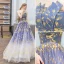 Modern / Fashion Gradient-Color Prom Dresses 2019 A-Line / Princess Strapless Sleeveless Backless Floor-Length / Long Prom Formal Dresses