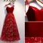 Modern / Fashion Burgundy Evening Dresses  2019 A-Line / Princess Spaghetti Straps Suede Star Sequins Sleeveless Backless Floor-Length / Long Formal Dresses