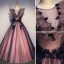 Élégant Violet Robe De Bal 2019 Princesse Encolure Carrée Perle Appliques En Dentelle Fleur Sans Manches Dos Nu Longue Robe De Ceremonie