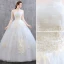 Affordable Ivory Wedding Dresses 2019 Ball Gown Strapless Lace Flower Sleeveless Backless Floor-Length / Long