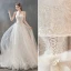 Style Audrey Hepburn Champagne Robe De Mariée 2019 Princesse Bustier Perlage Paillettes Appliques En Dentelle Fleur Sans Manches Dos Nu Noeud Chapel Train