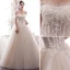 Chic Champagne Robe De Mariée 2019 Princesse De l'épaule Paillettes En Dentelle Fleur Sans Manches Dos Nu Train De Balayage