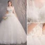 Abordable Ivoire Robe De Mariée 2019 Robe Boule Bustier Perlage Paillettes En Dentelle Fleur Sans Manches Dos Nu Longue