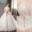 Edles Ivory / Creme Brautkleider / Hochzeitskleider 2019 A Linie Perlenstickerei Perle Pailletten Spitze Blumen Ärmellos Rückenfreies Königliche Schleppe