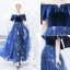 Chic / Beautiful Royal Blue Evening Dresses  2019 A-Line / Princess Suede V-Neck Star Sequins Rhinestone Short Sleeve Backless Ankle Length Formal Dresses