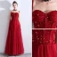 Chic / Belle Bordeaux Robe De Soirée 2019 Princesse Bretelles Spaghetti Perlage Cristal Paillettes Sans Manches Dos Nu Longue Robe De Ceremonie