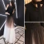Chic / Beautiful Gradient-Color Evening Dresses  2019 A-Line / Princess Bow V-Neck 3/4 Sleeve Floor-Length / Long Formal Dresses