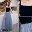Chic / Belle Bleu Ciel Robe De Soirée 2019 Princesse Bretelles Spaghetti Noeud Paillettes En Dentelle Fleur Sans Manches Daim Dos Nu Longue Robe De Ceremonie