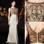 Classy Champagne Evening Dresses  2019 A-Line / Princess Scoop Neck Beading Rhinestone Pearl Sleeveless Backless Floor-Length / Long Formal Dresses