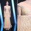 Luxury / Gorgeous Gold Evening Dresses  2019 Trumpet / Mermaid Scoop Neck Beading Sequins Pearl Crystal Rhinestone Sleeveless Sweep Train Formal Dresses