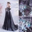 Charmant Schwarz Ballkleider 2021 A Linie Off Shoulder Perlenstickerei Pailletten Kurze Ärmel Rückenfreies Lange Festliche Kleider