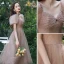 Chic / Belle Rose Sombre de retour Robe De Graduation 2021 Princesse Noeud Encolure Carrée Gonflée Manches Courtes Dos Nu Thé Longueur Robe De Ceremonie