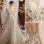Modern / Fashion Grey Prom Dresses 2021 A-Line / Princess Halter Beading Lace Flower Short Sleeve Backless Sweep Train Prom Formal Dresses