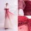 Chic / Belle Bordeaux Cristal Paillettes Robe De Bal 2021 Princesse De l'épaule Manches Courtes Dos Nu Longue Promo Robe De Ceremonie