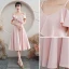 Simple Rougissant Rose de retour Robe De Graduation 2021 Princesse Bretelles Spaghetti Manches Courtes Dos Nu Thé Longueur Robe De Ceremonie