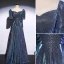 Scintillantes Océan Bleu Glitter Robe De Bal 2021 Princesse Encolure Carrée Manches Courtes Dos Nu Longue Promo Robe De Ceremonie
