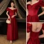Elegant Burgundy Satin Prom Dresses 2021 A-Line / Princess Spaghetti Straps Ruffle Short Sleeve Backless Floor-Length / Long Prom Formal Dresses
