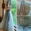 Chic / Beautiful Sky Blue Cascading Ruffles Prom Dresses 2021 A-Line / Princess Strapless Beading Appliques Short Sleeve Backless Floor-Length / Long Prom Formal Dresses