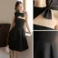 Fashion Summer Black Homecoming Graduation Dresses 2021 A-Line / Princess One-Shoulder Sleeveless Backless Bow Knee-Length Formal Dresses