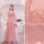 Charming Blushing Pink Pleated Evening Dresses 2021 A-Line / Princess Crossed Straps Pearl Rhinestone Square Neckline Sleeveless Backless Floor-Length / Long Evening Party Formal Dresses