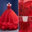 Charming Red Ruffle Wedding Dresses 2021 Ball Gown High Neck Beading Rhinestone Sleeveless Backless Cathedral Train Wedding