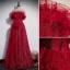 Charmant Burgunderrot Glanz Ballkleider 2021 A Linie Bandeau Perlenstickerei Strass Ärmellos Rückenfreies Sweep / Pinsel Zug Ball Festliche Kleider