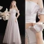 Élégant Violet Gris Robe De Bal 2021 Princesse De l'épaule Manches Courtes Dos Nu Longue Promo Robe De Ceremonie