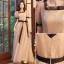 Vintage / Retro Champagne Spotted Prom Dresses 2021 A-Line / Princess Square Neckline Short Sleeve Bow Floor-Length / Long Prom Formal Dresses
