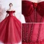 Vintage / Retro Burgundy Prom Dresses 2021 A-Line / Princess Ruffle Off-The-Shoulder Beading Crystal Rhinestone Short Sleeve Backless Floor-Length / Long Prom Formal Dresses