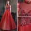 High-end Burgundy Prom Dresses 2021 A-Line / Princess High Neck Handmade  Beading Crystal Rhinestone Sleeveless Floor-Length / Long Prom Formal Dresses