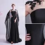 Vintage Schwarz Ballkleider 2021 Meerjungfrau Rundhalsausschnitt Perlenstickerei Spitze Blumen Ärmellos Sweep / Pinsel Zug Ball Festliche Kleider