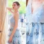 Charming Sky Blue Evening Dresses  2019 A-Line / Princess Spaghetti Straps Butterfly Appliques Sleeveless Backless Floor-Length / Long Formal Dresses
