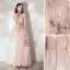 Élégant Rougissant Rose Robe De Soirée 2019 Princesse Volants Bustier En Dentelle Fleur Sans Manches Dos Nu Longueur Cheville Robe De Ceremonie