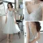 Sexy Grey Evening Dresses  2018 A-Line / Princess Lace Appliques Scoop Neck 3/4 Sleeve Short High Low Formal Dresses