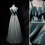 Chic / Beautiful Jade Green Evening Dresses  2019 A-Line / Princess Spaghetti Straps Suede Sleeveless Backless Floor-Length / Long Formal Dresses