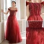 Charmant Bordeaux Robe De Soirée 2021 Princesse Bretelles Spaghetti Perlage Paillettes Sans Manches Dos Nu Longue Soirée Robe De Ceremonie