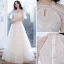 Schöne Schwarz Abendkleider 2018 A Linie Spitze Feder Pailletten Off Shoulder 3/4 Ärmel Gespaltete Front Sweep / Pinsel Zug Festliche Kleider