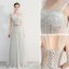 Chic / Beautiful Grey Prom Dresses 2019 A-Line / Princess Square Neckline Beading Rhinestone Sleeveless Backless Floor-Length / Long Formal Dresses