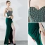 Chic / Beautiful Dark Green Evening Dresses  2019 Trumpet / Mermaid Spaghetti Straps Rhinestone Sleeveless Backless Floor-Length / Long Formal Dresses
