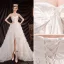 Sexy Ivory Ruffle Asymmetrical Wedding Dresses 2021 A-Line / Princess Satin Strapless Sleeveless Wedding